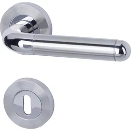 Alpertec BB-Rosettengarnitur Solid 4 Edelstahl Silber