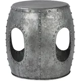 WOMO-DESIGN Beistelltisch Vantaa Rund Ø38x43 cm Silber, Unikat, Handgefertigt aus Metall, 38x43x43 Wohnzimmer, Wohnzimmertische, Beistelltische