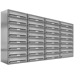 AL Briefkastensysteme 31 Fach Premium Edelstahl Wand Briefkasten Anlage für Post A4, modern, robust und wetterfest, Artikelnummer: 132V31EA4