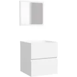vidaXL Badschrank mit Spiegel 2-tlg. Weiß