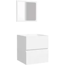 vidaXL Badschrank mit Spiegel 2-tlg. Weiß
