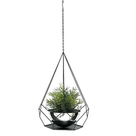 DanDiBo Ambiente Blumenampel 33,5 x 75,5 cm Schwarz