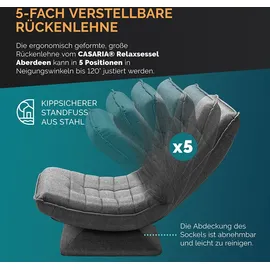 CASARIA Sessel 60 x 105 x 87 cm grau