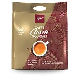 Käfer Caffè Classic Gourmet Kaffeepads, Arabica- und Robustabohnen mild, 108 Pads