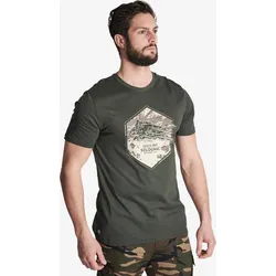 T-Shirt 100 Jagd kurzarm Baumwolle - Wildschwein grün olivbraun|ebenholzbraun XL