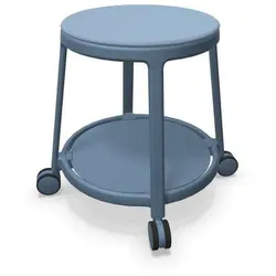 Infiniti Hocker Round & Roll Lederoptik Blau Hellblau