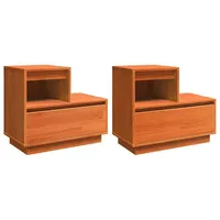 VidaXL Nachttisch 2 pcs Wachsbraun 60 x 34 x