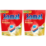 Somat Gold Spülmaschinen Tabs, 164 Tabs (2x 82 Tabs), Geschirrspül Tabs für strahlend sauberes Geschirr auch bei niedrigen Temperaturen, Extra-Kraft gegen Eingetrocknetes