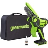 Greenworks 24V Mini-Kettensäge 4-Zoll (10 cm) kabellose Akku-Kettensäge ohne Akku und Ladegerät, 7,8 m/s Kettengeschwindigkeit Elektro-Kettensäge für Baumzweige, Gartenarbeiten, Hof und Haushalt.