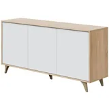 mirakemueble Calicosy Sideboard Weiß Holzwerkstoff, 40x75x154 cm, Wohnzimmer, Kommoden & Sideboards, Sideboards