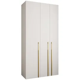 abiks möbel Drehtürenschrank COMO 120 x 245,5 x 50 cm Weiß/Gold