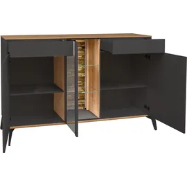 Mäusbacher Faro Sideboard 159 x 103 x 42 cm Anthrazit matt lack / Asteiche