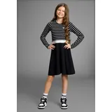 KangaROOS Jerseykleid Kleid mit Glitzergürtel Schwarz/Silber 164/170
