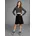 Kleid mit Glitzergürtel Schwarz/Silber 164/170