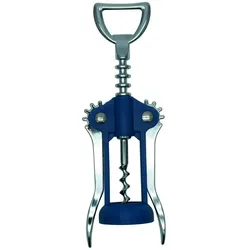 Fackelmann 670488 Korkenzieher, Korkenzieher Flaschenöffner, Flaschenöffner, Kunststoff, Edelstahl, Blau, 16,5 x 6,4 x 3,4 cm