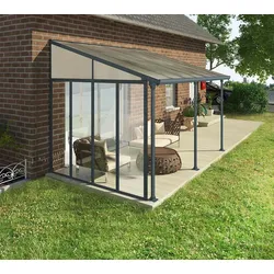 Palram - Canopia Terrassenüberdachung Feria | Grau | Inkl. Seitenwand
