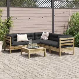 vidaXL Garten-Lounge-Set 6-tlg. Kiefernholz braun