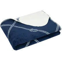 ZOLLNER Knotendesign Kuscheldecke 150 x 200 cm Blau