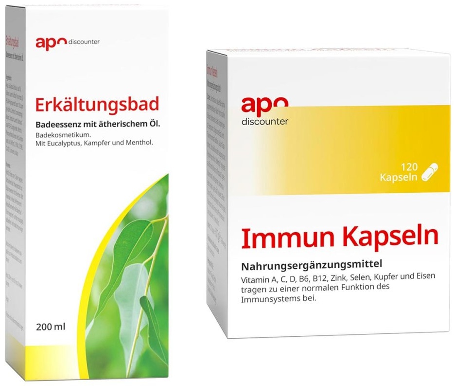 Schnupfen Sparset - Immun Kapseln + Erkältungsbad