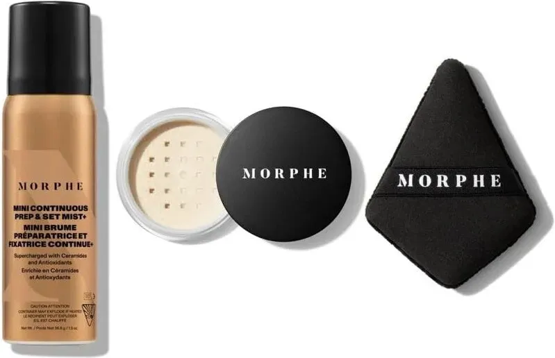Morphe Set - Kontinuierlicher Vorbereitungs- und Fixierungs-Mist 36,8 g + transparente ...