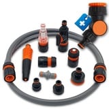 MaJoCompTec® CONNECT-150 Anschluss Set | Garten Wasserhahn Schlauchtrommel Zubehör | flexibler Hahnanschluss mit Gelenk | Wasserspritze Regulierventil Wasserfilter (Anschlussgarnitur 150 cm)