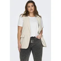 ONLY CARMAKOMA Kurzarmshirt CARMOSTER S/S FOLD UP TOP JRS NOOS Materialmix, regular fit weiß L (50/52)