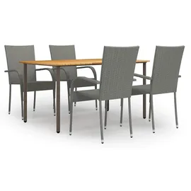 vidaXL Garten-Essgruppe 5-tlg. grau