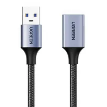 UGREEN Us115 Verlängerungskabel USB 3.0, USB-Stecker auf USB-Buchse, 0,5m in Schwarz-Grau