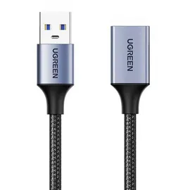UGREEN Us115 Verlängerungskabel USB 3.0, USB-Stecker auf USB-Buchse, 0,5m in Schwarz-Grau