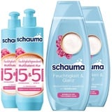 Schauma 5&5 Feuchtigkeitsspendende Multitalent-Kur (2x300 ml) Haarmaske Haarkur Hitzeschutz & Anti-Frizz & Schwarzkopf Feuchtigkeits-Shampoo Feuchtigkeit & Glanz (2x400 ml) Reiswasser