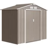 ComfortXL Gerätehaus, Braun, Metall, 130x185x213 cm, Aufbewahrung & Schutzhüllen, Geräteschuppen