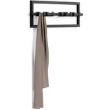 Umbra Cubiko Garderobenhaken, Wandgarderobe, Garderobenleiste mit beweglichen Haken, modernes Garderobenpaneel, Einheitsgröße, Schwarz