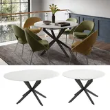 Vicco Esstisch Loyd Weiß, Schwarz 120 x 76.5 cm ausziehbar