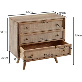 Wohnling Sideboard, WL6.158 mango 80,0 x 40,0 x 75,0 cm, 1 St.