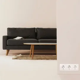 McPower 4-teiliges Steckdosen-Set FLAIR "Beginner 3S Profi", Klemmanschluss, weiß, matt - Weiß