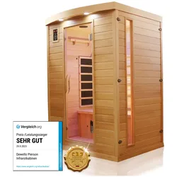 Dewello® Infrarotkabine Infrarotsauna PIERSON 135cm x 105cm inkl. 5 Vollspektrumstrahler, 3 Karbonstrahler, 2 Personen