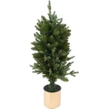 Home Styling Collection Künstlicher Weihnachtsbaum, in goldenen Blumentopf, 90 cm