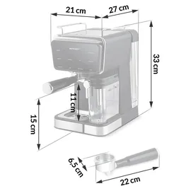 Berdsen BD-773 schwarze 20-Bar-Milchaufschäumer-Kaffeemaschine - Schwarz