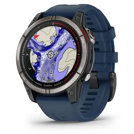 Garmin Quatix 7 Pro BT 47 mm Kunststoffgehäuse schwarz Silikonarmband blau M