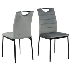 Dia Esszimmerstuhl Velour grau.