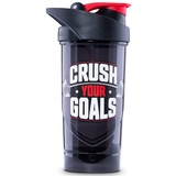 Shieldmixer Hero Pro Classic Shaker Crush Your Goals - BPA-frei - Gym-Zubehör - Eiweiss-Shaker - Fitness-Trinkflasche - Schwarz - 700ml