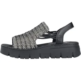 Rieker Keilsandaletten in schwarz/sand | Gr.: 42