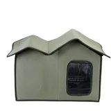 Großes Feral Katzenhaus Wetterfest Outdoor Isoliert Katzenhaus Outdoor Katzenhaus Wasserdicht Wetterfest Haustier Unterschlupf mit transparenter Tür Abnehmbar Waschbar Katzen Hütte für Ca-t Hund