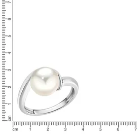 ZEEme Silber 925 rhodiniert mit einer weißen Perle 9,5-10mm