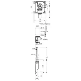 Schell WC-Druckspüler COMPACT II DN 20, G 3/4 AG (rechts), m Vorabsperr.