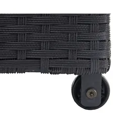 Mendler Poly-Rattan Kissenbox HWC-D88, Gartentruhe Auflagenbox Truhe Premium schwarz, 63x135x52cm 320l