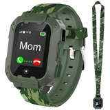 Mingfuxin 4G Smartwatch Telefon für Kinder, Wasserdicht Kinder Smart Watch WiFi LBS GPS Tracker mit Voice Chat Video Calls SOS Armbanduhr für 3-16 Jahre alt Jungen Mädchen Geburtstags Geschenke