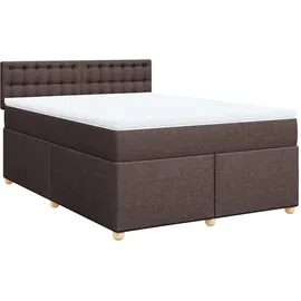 vidaXL Boxspringbett mit Matratze Dunkelbraun 140x200 cm Stoff