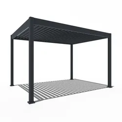 Weide E-Deluxe | elektrische Pergola mit LED | Voll Aluminium | 3 x 4 M | motorisiertes Lamellendach anthrazit
