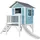 Axi Spielhaus Lodge XL Caribbean Blue mit Rutsche weiß C050.002.91